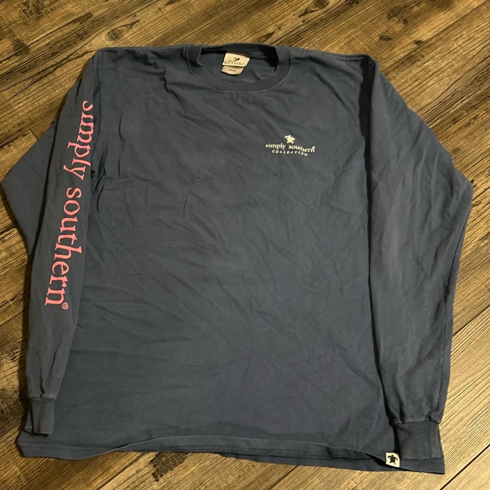 Blue long sleeve simply southern shirt